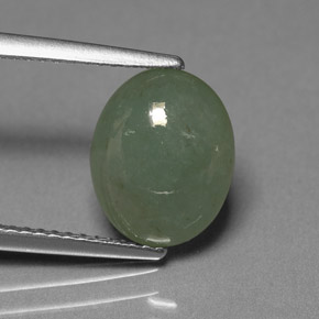 3,39 ctw natürlicher grüner Jadeit, Transparent, Transparent / Lichtdurchlässig