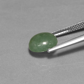 2,98 ctw natürlicher grüner Jadeit, Transparent, Transparent / Lichtdurchlässig