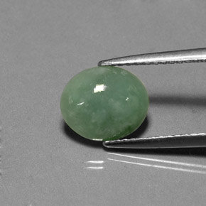 2,17 ctw natürlicher grüner Jadeit, Transparent, Transparent / Lichtdurchlässig