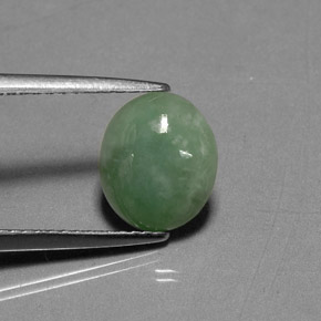 2,17 ctw natürlicher grüner Jadeit, Transparent, Transparent / Lichtdurchlässig