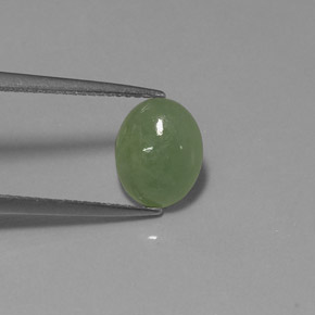 2,39 ctw natürlicher grüner Jadeit, Transparent, Transparent / Lichtdurchlässig