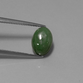 2,90 ctw natürlicher grüner Jadeit, Oval Schliff, Lichtdurchlässig