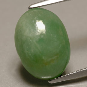 6,22 ctw natürlicher grüner Jadeit, Oval Schliff, Lichtdurchlässig