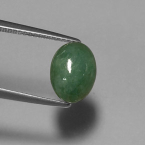 2,60 ctw natürlicher grüner Jadeit, Oval Schliff, Lichtdurchlässig
