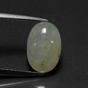2,77 ctw natürlicher grüner Jadeit, Oval Schliff, Lichtdurchlässig