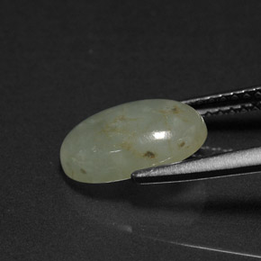 2,77 ctw natürlicher grüner Jadeit, Oval Schliff, Lichtdurchlässig