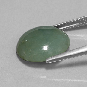 7,70 ctw natürlicher grüner Jadeit, Transparent, Transparent / Lichtdurchlässig