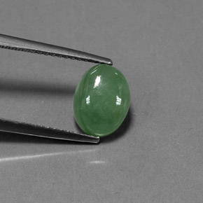 3,01 ctw natürlicher grüner Jadeit, Transparent, Transparent / Lichtdurchlässig