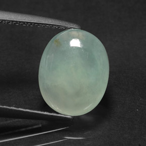 2,83 ctw natürlicher grüner Jadeit, Oval Schliff, Lichtdurchlässig