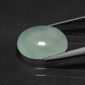 2,83 ctw natürlicher grüner Jadeit, Oval Schliff, Lichtdurchlässig