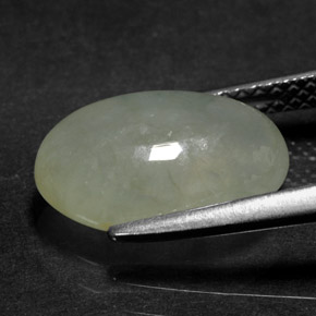 4,21 ctw natürlicher grüner Jadeit, Transparent, Transparent / Lichtdurchlässig