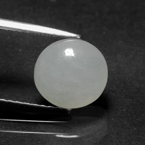 2,37 ctw natürlicher weißer Jadeit, Oval Schliff, Lichtdurchlässig