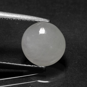 2,51 ctw natürlicher weißer Jadeit, Oval Schliff, Lichtdurchlässig