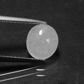1,84 ctw natürlicher weißer Jadeit, Oval Schliff, Lichtdurchlässig