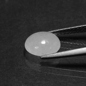 1,84 ctw natürlicher weißer Jadeit, Oval Schliff, Lichtdurchlässig