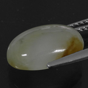 9,17 ctw natürlicher weiß-grün Jadeit, Oval Schliff, Lichtundurchlässig
