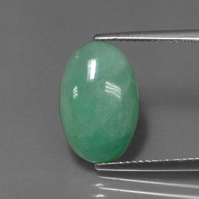 5,96 ctw natürlicher grüner Jadeit, Oval Schliff, Lichtundurchlässig