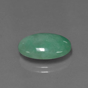 5,96 ctw natürlicher grüner Jadeit, Oval Schliff, Lichtundurchlässig