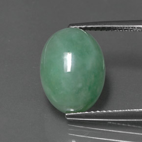 8,44 ctw natürlicher grüner Jadeit, Oval Schliff, Lichtundurchlässig