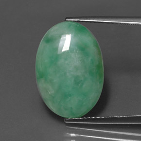 12,72 ctw natürlicher grüner Jadeit, Oval Schliff, Lichtundurchlässig
