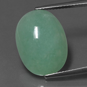 11,52 ctw natürlicher grüner Jadeit, Oval Schliff, Lichtundurchlässig