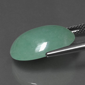 11,52 ctw natürlicher grüner Jadeit, Oval Schliff, Lichtundurchlässig