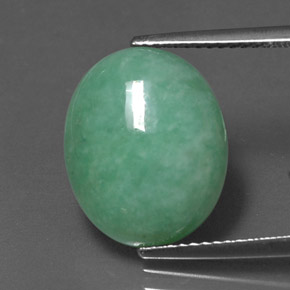 8,83 ctw natürlicher grüner Jadeit, Oval Schliff, Lichtundurchlässig