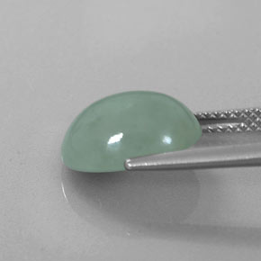 5,35 ctw natürlicher grüner Jadeit, Oval Schliff, Lichtdurchlässig