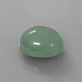 6,83 ctw natürlicher grüner Jadeit, Oval Schliff, Lichtdurchlässig