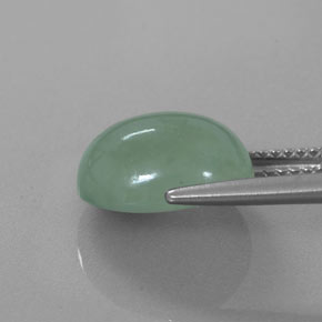 6,83 ctw natürlicher grüner Jadeit, Oval Schliff, Lichtdurchlässig