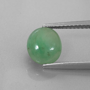 1,80 ctw natürlicher grüner Jadeit, Oval Schliff, Lichtdurchlässig