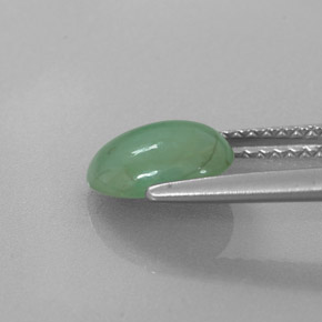 1,80 ctw natürlicher grüner Jadeit, Oval Schliff, Lichtdurchlässig