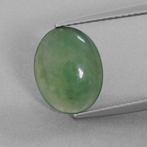 9,17 ctw natürlicher Grün Jadeit, Oval, Lichtdurchlässig