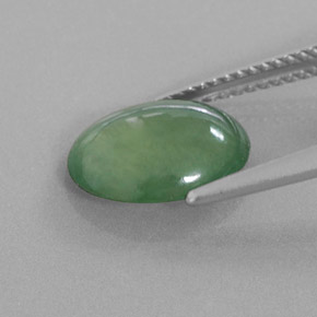 9,17 ctw natürlicher Grün Jadeit, Oval, Lichtdurchlässig