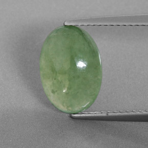 4,02 ctw natürlicher grüner Jadeit, Oval Schliff, Lichtdurchlässig