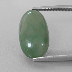 4,81 ctw natürlicher grüner Jadeit, Oval Schliff, Lichtdurchlässig