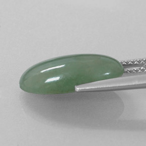 4,81 ctw natürlicher grüner Jadeit, Oval Schliff, Lichtdurchlässig