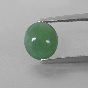 2,32 ctw natürlicher grüner Jadeit, Oval Schliff, Lichtdurchlässig