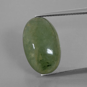 9,98 ctw natürlicher grüner Jadeit, Oval Schliff, Transparent