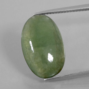 8,99 ctw natürlicher grüner Jadeit, Oval Schliff, Transparent