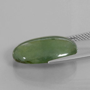 8,99 ctw natürlicher grüner Jadeit, Oval Schliff, Transparent