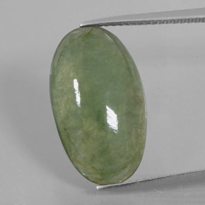 9,17 ctw natürlicher Grün Jadeit, Oval Schliff, Transparent