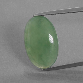 9,66 ctw natürlicher grüner Jadeit, Oval Schliff, Lichtdurchlässig