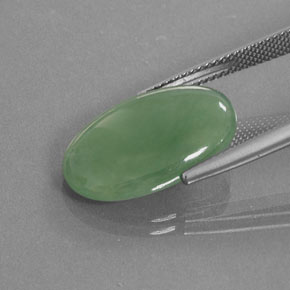 9,66 ctw natürlicher grüner Jadeit, Oval Schliff, Lichtdurchlässig