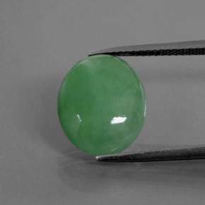 6,55 ctw natürlicher grüner Jadeit, Oval Schliff, Lichtdurchlässig