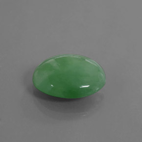 6,55 ctw natürlicher grüner Jadeit, Oval Schliff, Lichtdurchlässig
