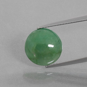 5,27 ctw natürlicher grüner Jadeit, Rundschliff, Transparent
