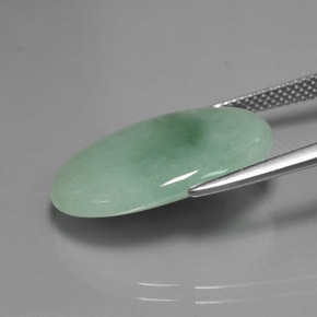 9,17 ctw natürlicher Grün Jadeit, Oval Schliff, Lichtdurchlässig
