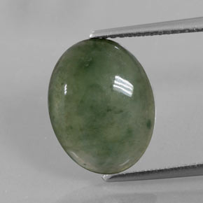 4,16 ctw natürlicher grüner Jadeit, Oval Schliff, Transparent