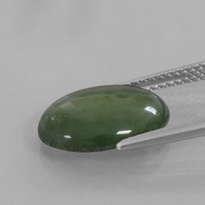 4,16 ctw natürlicher grüner Jadeit, Oval Schliff, Transparent